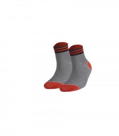SILVERION GÜMÜŞLÜ ÇORAP GENÇ KA SİYAH-KIRMIZI